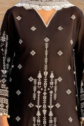 3 Piece Unstitched Embroidered Lawn Suit with Lacquer Printed Denting Lawn Dupatta DN-52017